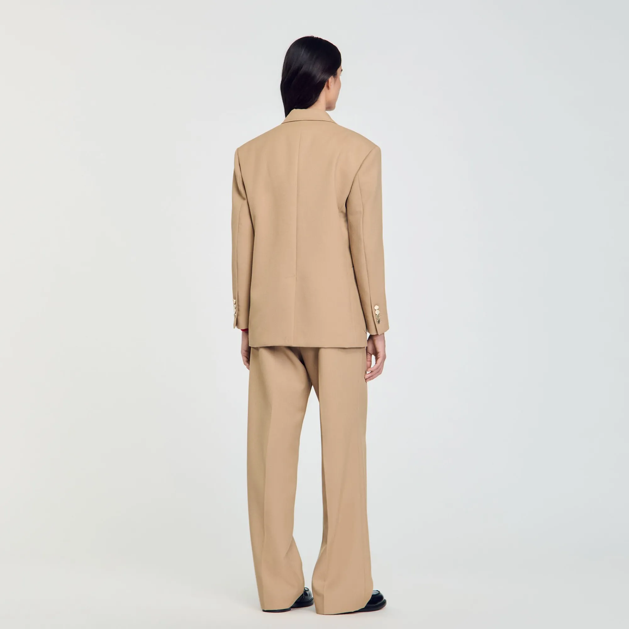 Costumes|Blousons & Vestes*SANDRO Veste De Tailleur Cintrée Sable