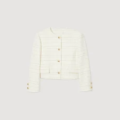 Blousons & Vestes*SANDRO Veste En Tweed Ecru / Or