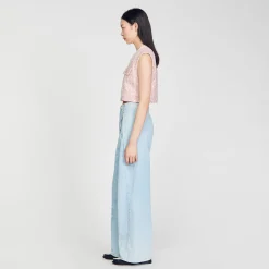 Ensembles|Blousons & Vestes*SANDRO Veste Sans Manches En Tweed Rose