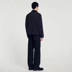 Manteaux & Blousons*SANDRO Veste Zippée Ouatinée Noir