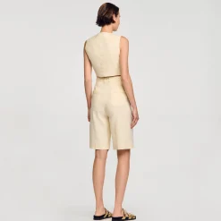 Costumes|Tops & Chemises*SANDRO Veston En Lin Mélangé Ecru
